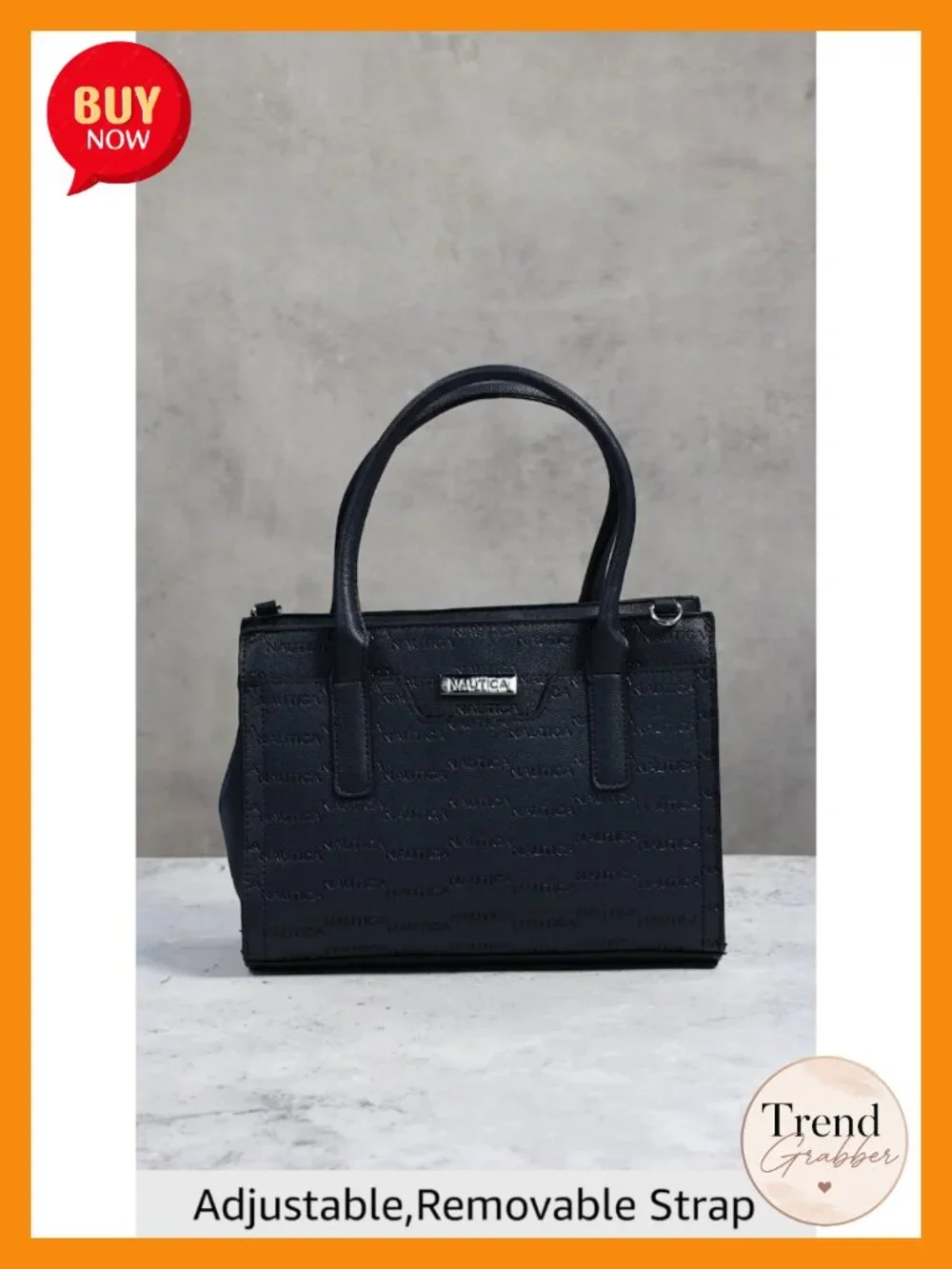 Vegan Leather Satchel with Removable Crossbody Strap